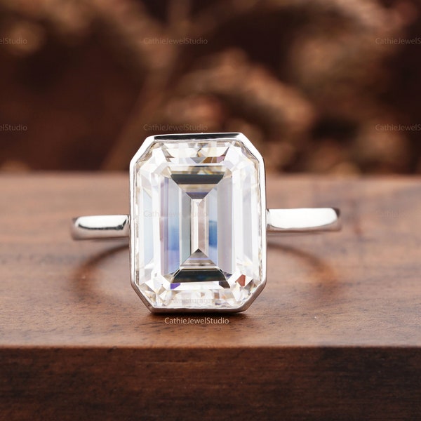 5.50CT Moissanite Engagement Ring, 925 Silver Ring, 10k 14k 18k Gold Ring, Bridal Ring, Ring for women, wedding ring Gift for her