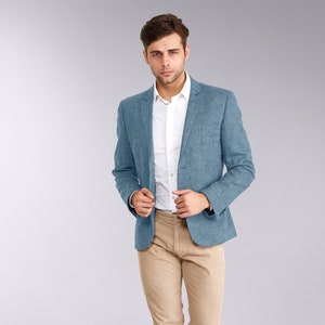 CUSTOM MEN BLAZER, Men Formal Wear, Blue Blazer, Personalized Hand Stitched Tailored Blazer Formal Casual Fitted Blazer For Men, Multi Color
