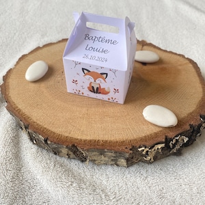 Boîte à dragées renard personnalisée-anniversaire-baptême
