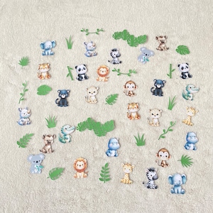 Lote de confeti/recortes de animales safari en la jungla de la sabana -decoración de la mesa de cumpleaños-bautismo