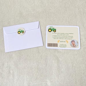 Faire part tracteur ferme -baptême-invitation anniversaire