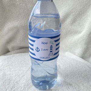 Kleines personalisiertes Wasserflaschenetikett mit Meeresmotiven - Geburtstag - Taufe - Kommunion - Hochzeit