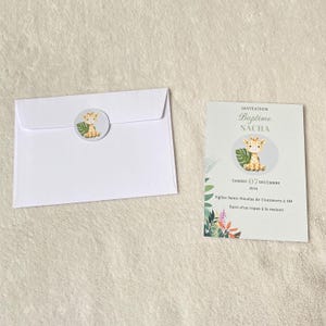 Faire part invitation baptême-anniversaire personnalisé girafe