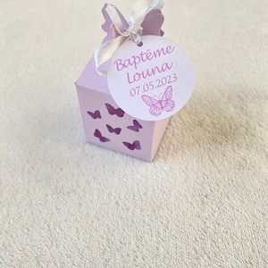 Boîte à dragées papillon personnalisée-anniversaire-baptême