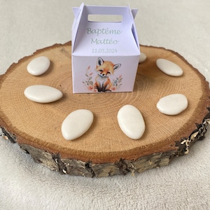 Boîte à dragées renard personnalisée-anniversaire-baptême