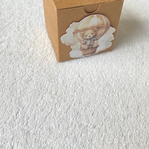 Boîte à dragées ourson montgolfière personnalisée-anniversaire-baptême