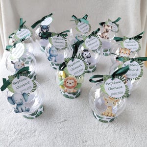 Scatoline portaconfetti a forma di animale con disegni di giungla, savana, safari e zoo: perfette per decorare la tavola di battesimi e compleanni.