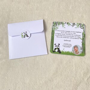 Faire part panda-baptême-invitation anniversaire