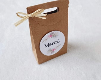 Sachet kraft-merci-cadeau invité mariage-anniversaire-mariage