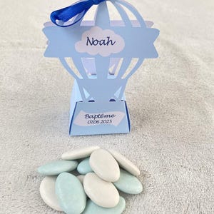 Boîte à dragées montgolfière personnalisée-anniversaire-baptême