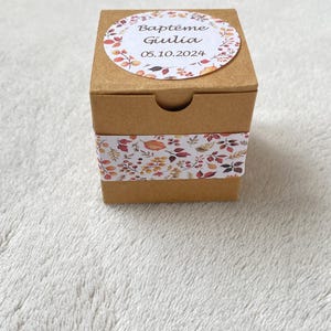 Boîte à dragées automne personnalisée-anniversaire-baptême-retraite-mariage