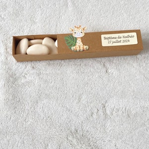 Boîte à dragées girafe personnalisée-anniversaire-baptême