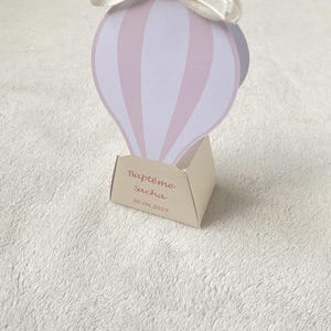 Boîte à dragées montgolfière personnalisée-anniversaire-baptême
