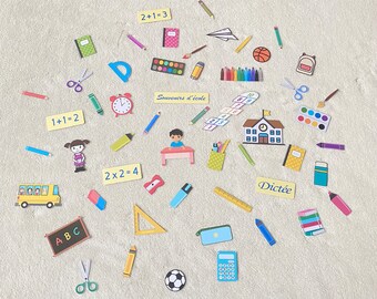 Lot die cuts/découpes école