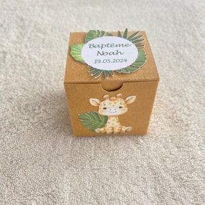 Boîte à dragées girafe personnalisée