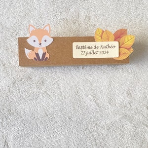 Boîte à dragées renard personnalisée-anniversaire-baptême modèle renard au choix