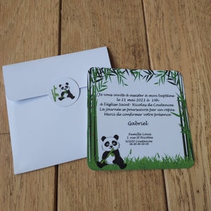 Panda baptism invitation -  France