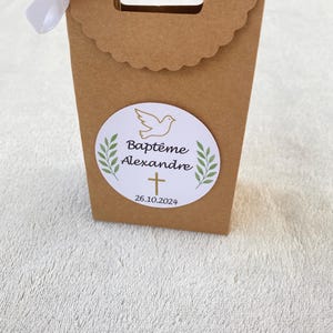 Sacchetto di carta kraft religioso personalizzato - scatola regalo per invitati a matrimoni, compleanni, battesimi e comunioni