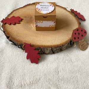 Boîte à dragées automne personnalisée-anniversaire-baptême-retraite-mariage