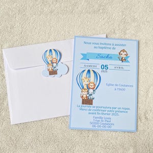 Convite savannah jungle balão de ar quente - batismo - aniversário personalizado