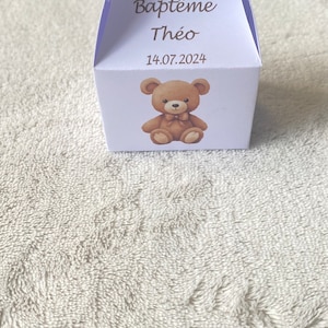 Boîte à dragées ourson personnalisée-anniversaire-baptême