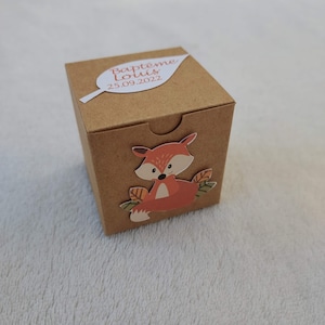 Boîte à dragées renard personnalisée-anniversaire-baptême