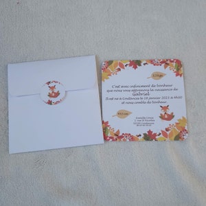 Faire part naissance renard-anniversaire