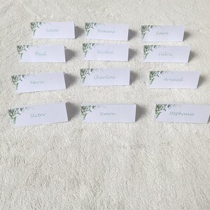 Lot 12 marque places eucalyptus personnalisés décoration table mariage champêtre-baptême-anniversaire