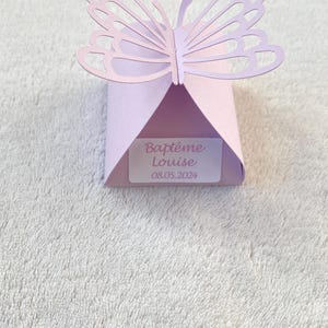 Boîte à dragées papillon personnalisée-anniversaire-baptême