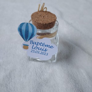 Lot 15 étiquettes personnalisées montgolfière