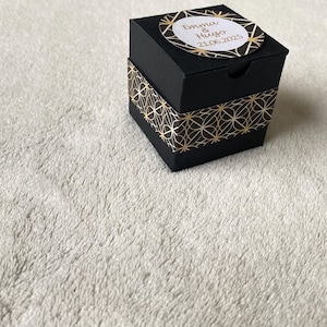 Personalized black and gold candy box - wedding - birthday - baptism - retirement