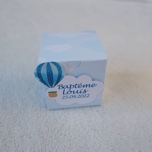 Boîte à dragées montgolfière personnalisée-anniversaire-baptême