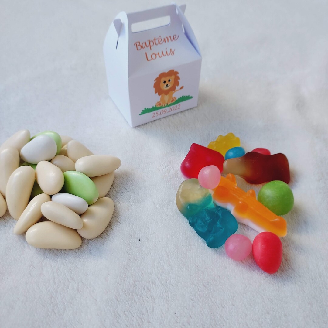 Personalized Lion Favor Boxbirthdaybaptism Etsy UK