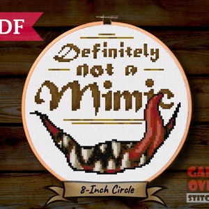 Definitely Not a Mimic - Cross Stitch Pattern for 8-Inch Hoop