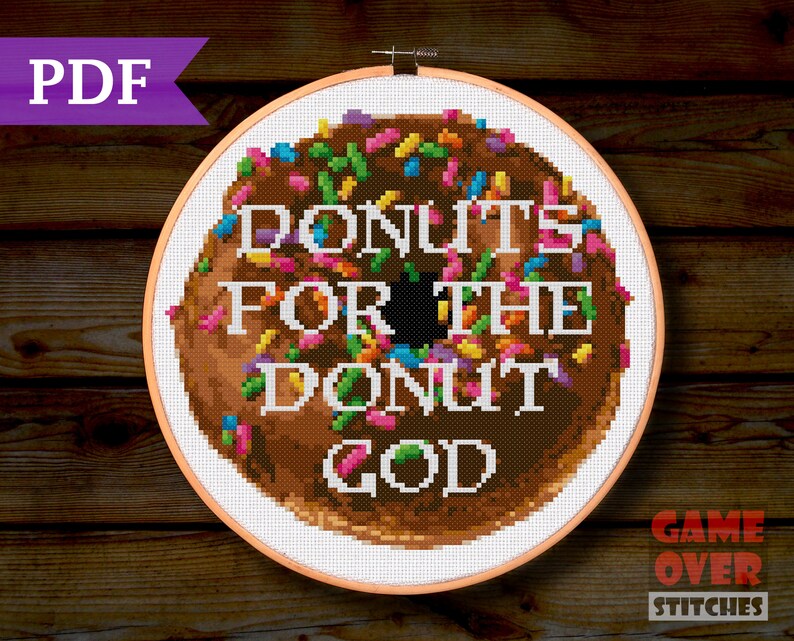 Donuts for the Donut God Cross Stitch Pattern for 8inch Etsy