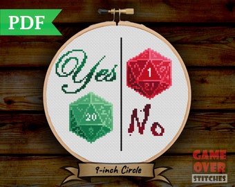 Yes or No? - Cross Stitch Pattern for 7-Inch Hoop
