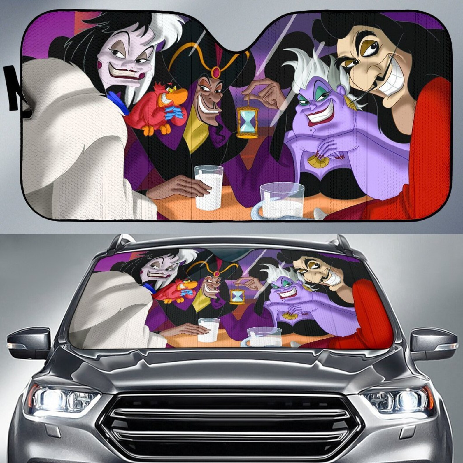 Disney Disney Villains Ursula Jafar Auto Sun Shade Disney Car Etsy