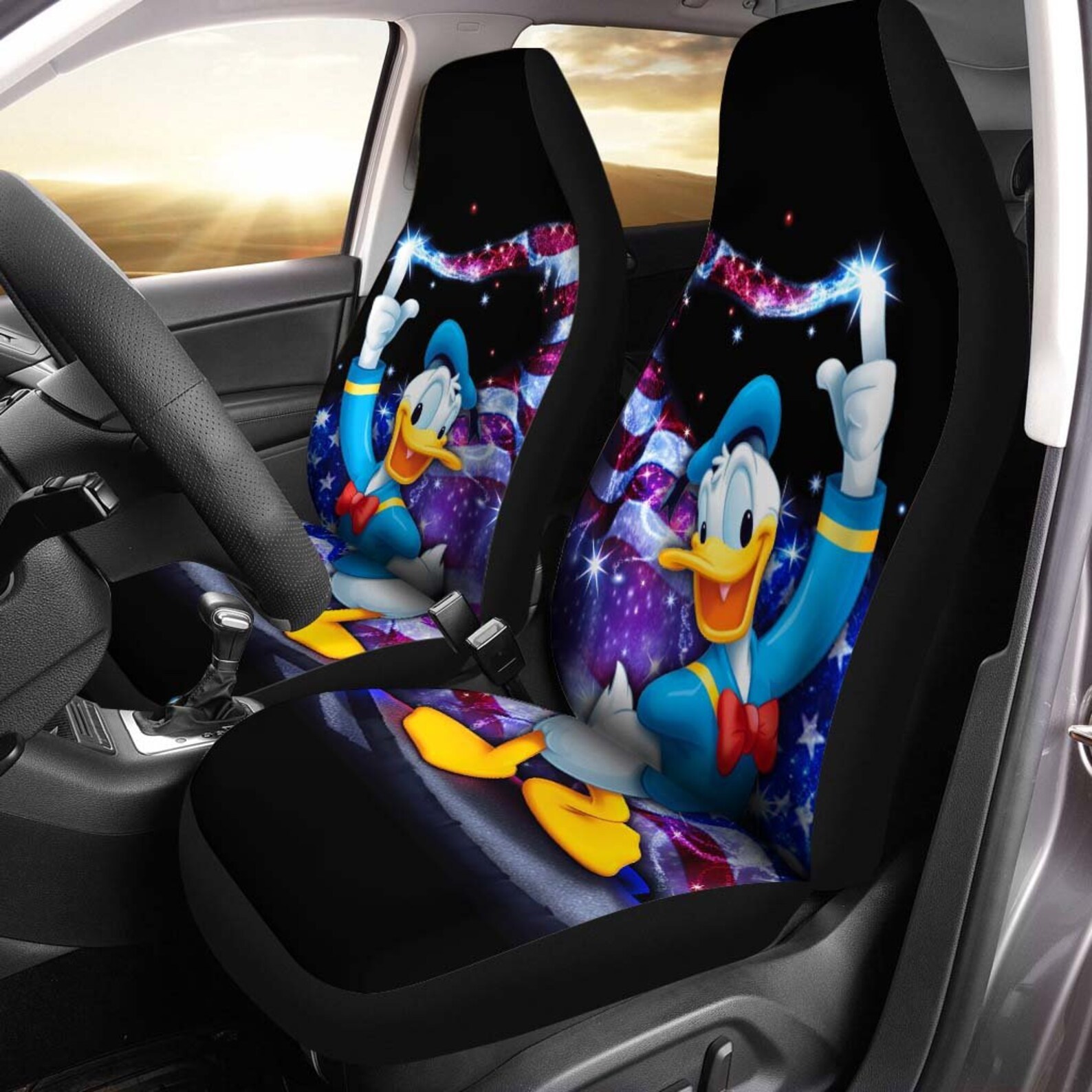 Disney Donald Duck Car Seat Covers Seat Covers Pair 2 Front Etsy