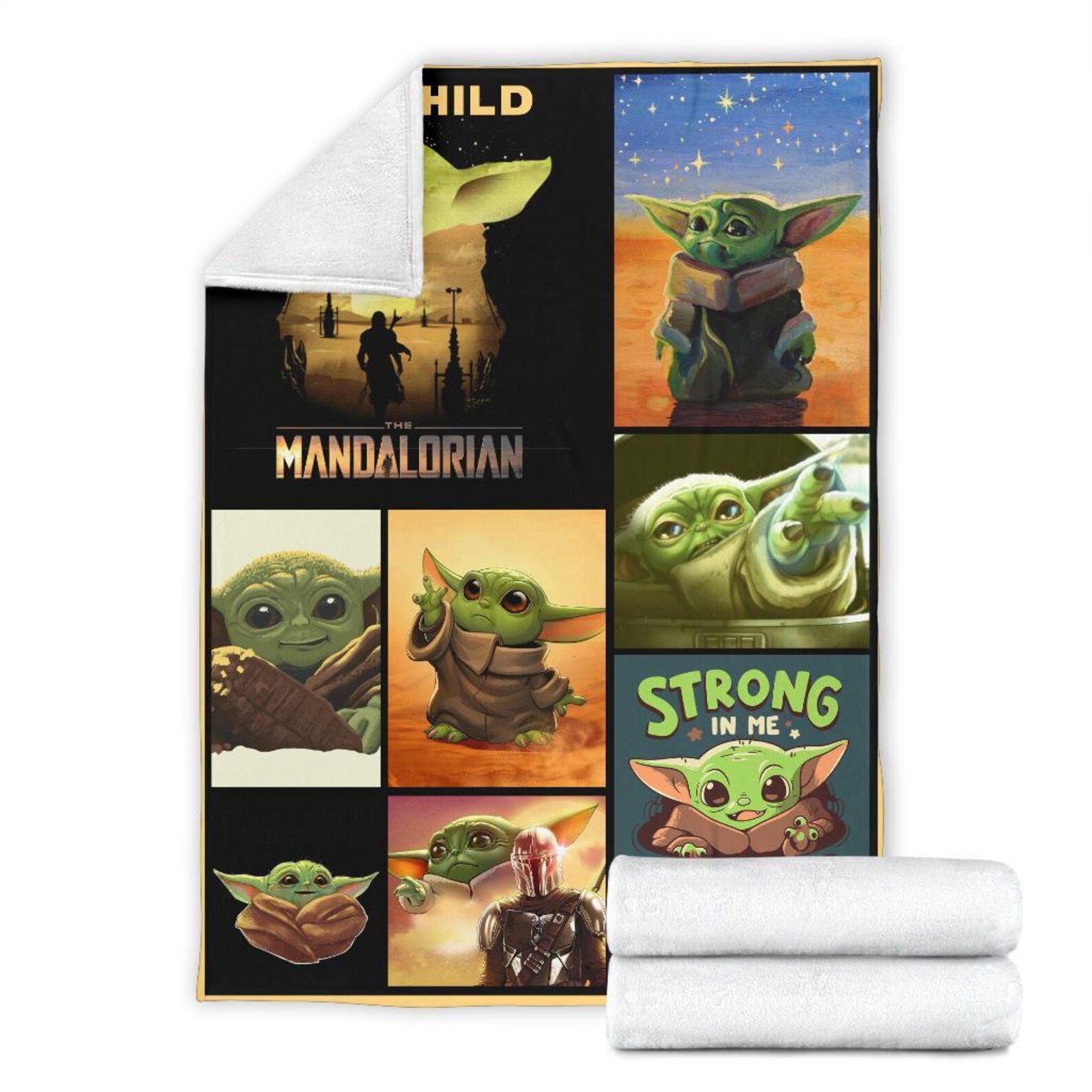 Handmade Cute Baby Yoda Fleece Blanket Personalized Custom Etsy