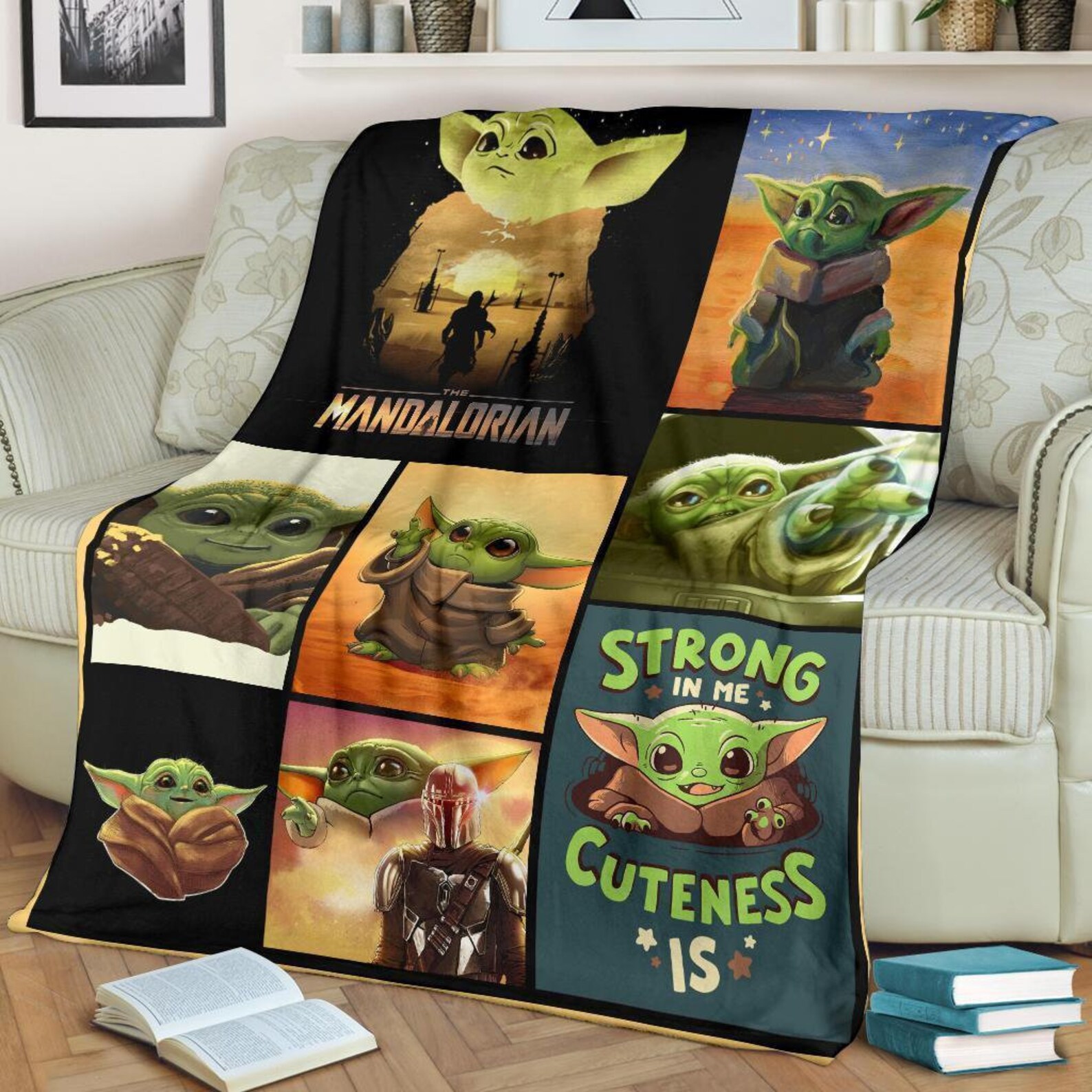 Handmade Cute Baby Yoda Fleece Blanket Personalized Custom Etsy