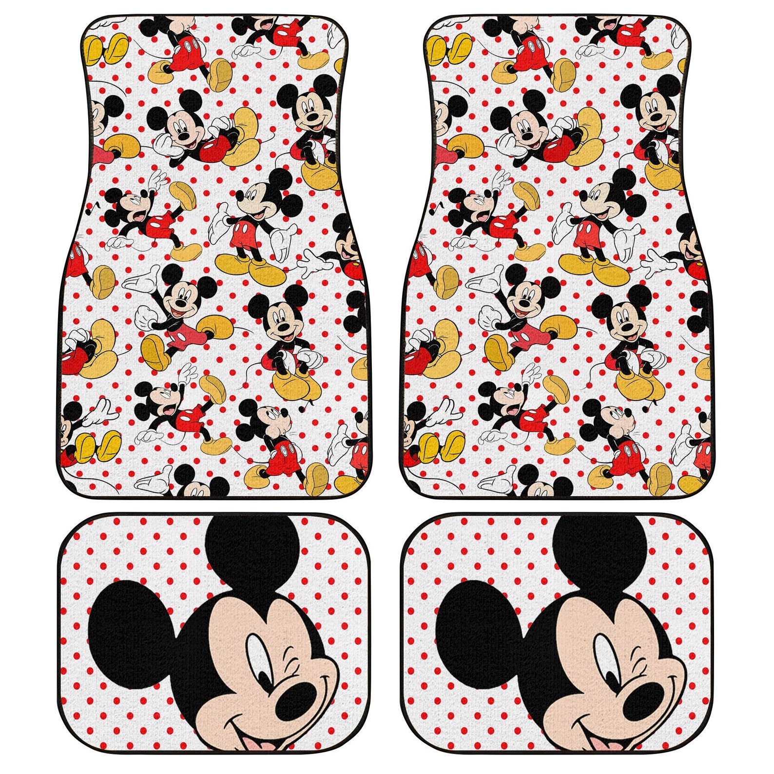 Disney Mickey Mouse 4pcs Car Floor Mats Front and Back Disney Etsy