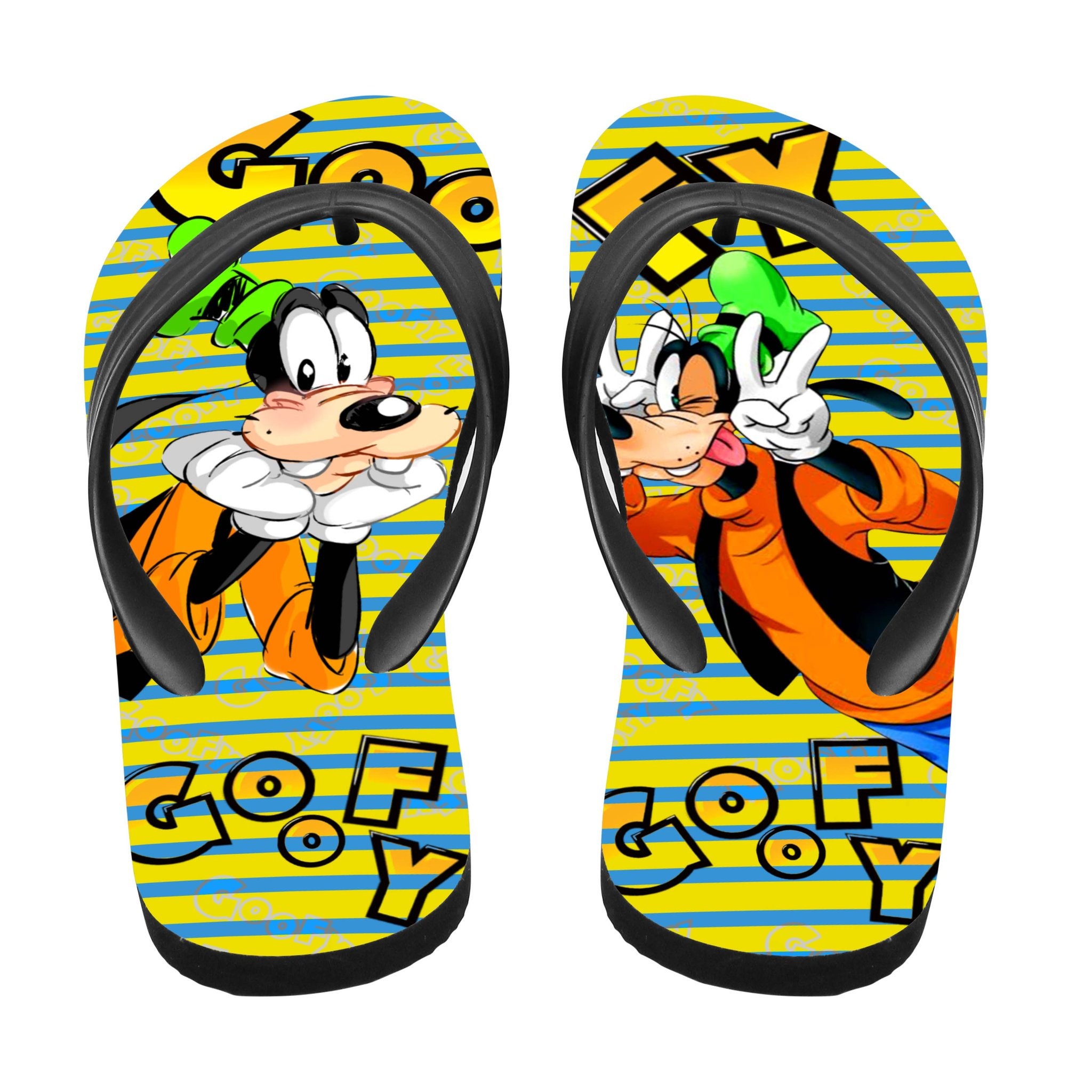 Disney Goofy Flip Flops Summer Flip Flops Disney Trip Flip Etsy
