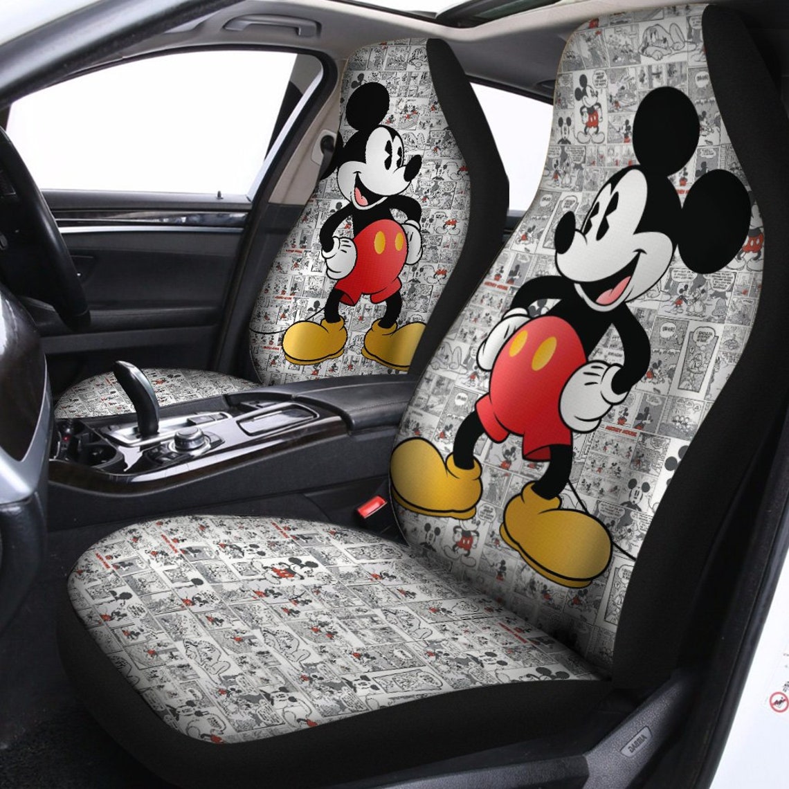 Disney Mickey Car Seat Covers Seat Covers Pair 2 Front Car Etsy