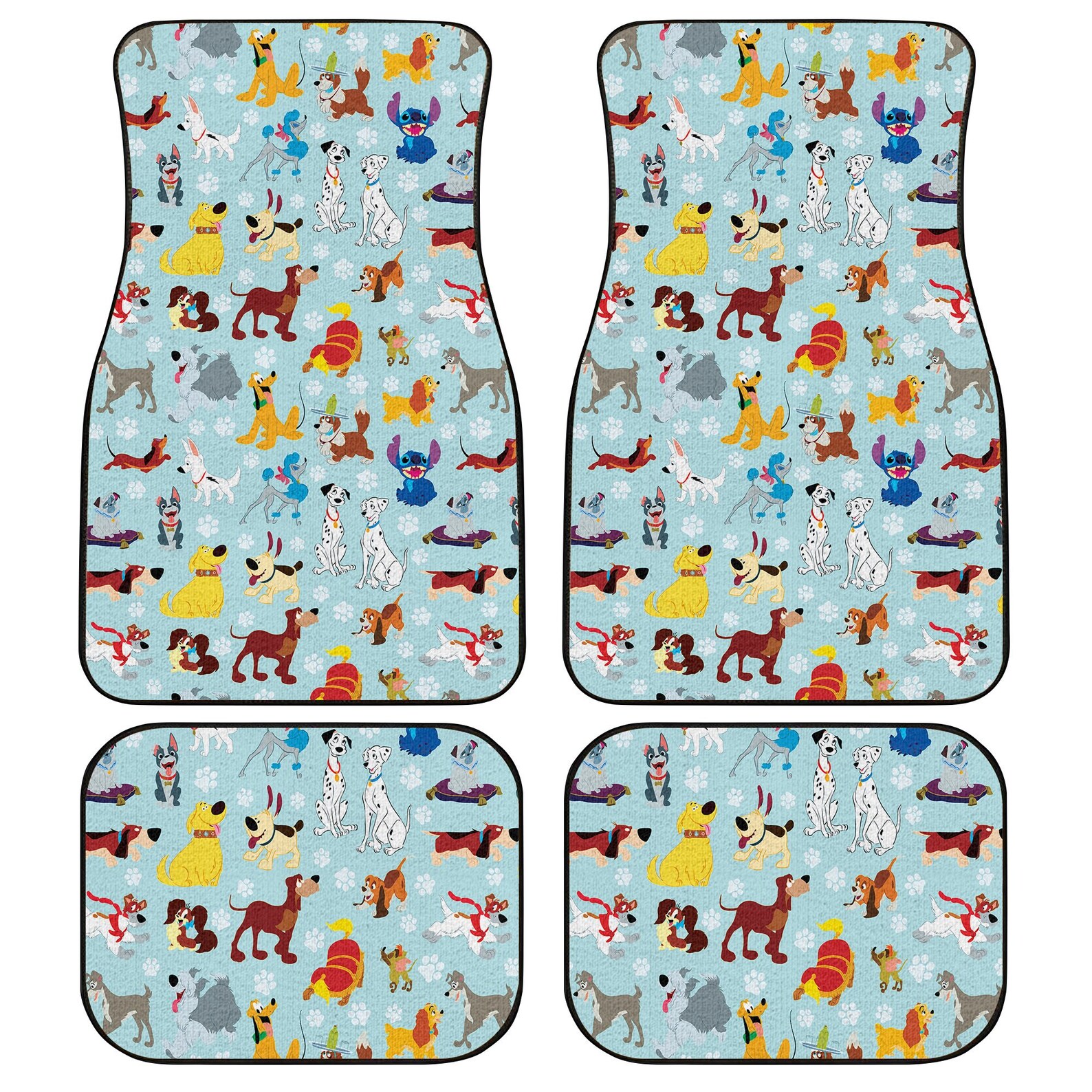Disney Dogs 4pcs Car Floor Mats Front and Back Disney Car Etsy