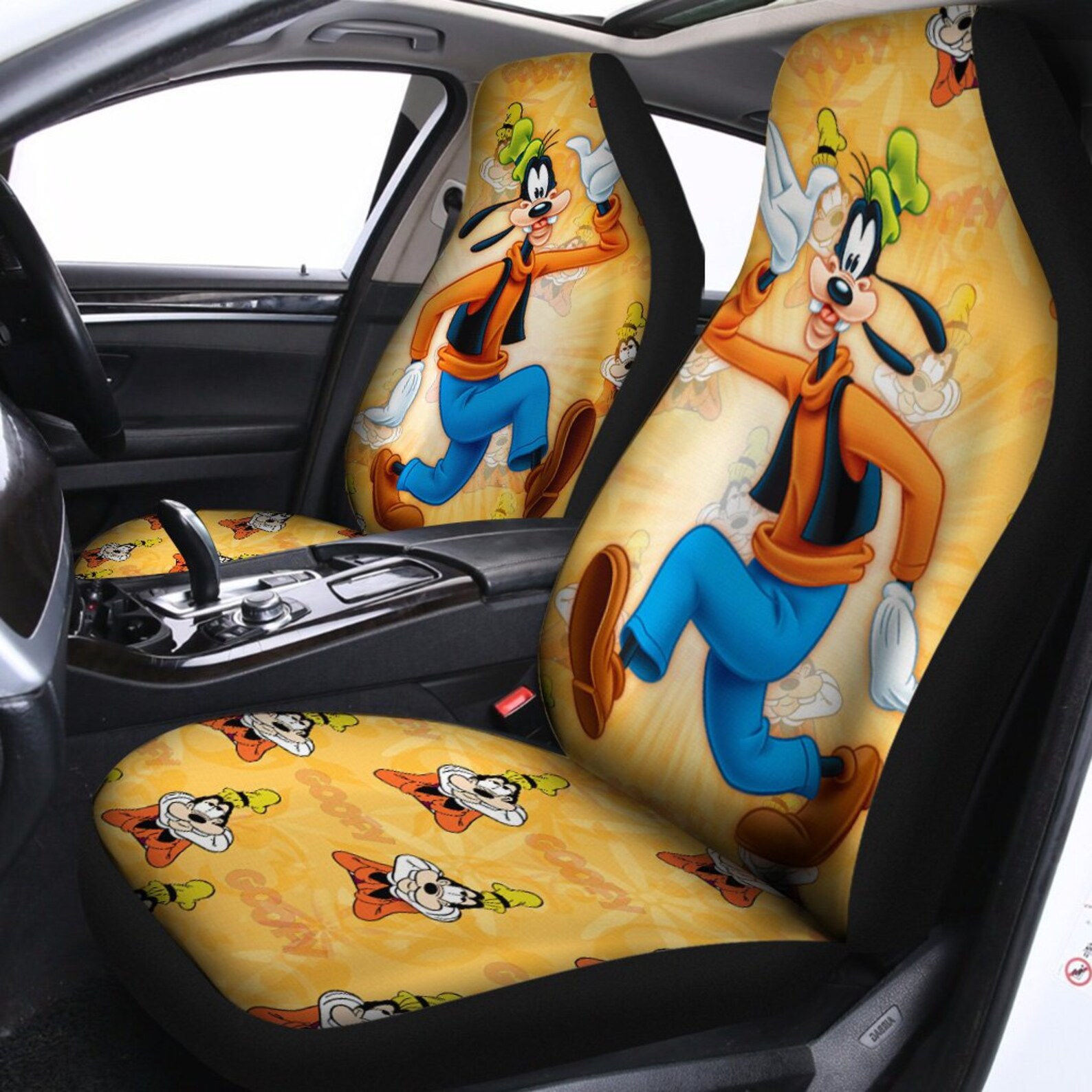 Disney Goofy Car Seat Covers Seat Covers Pair 2 Front Car Etsy
