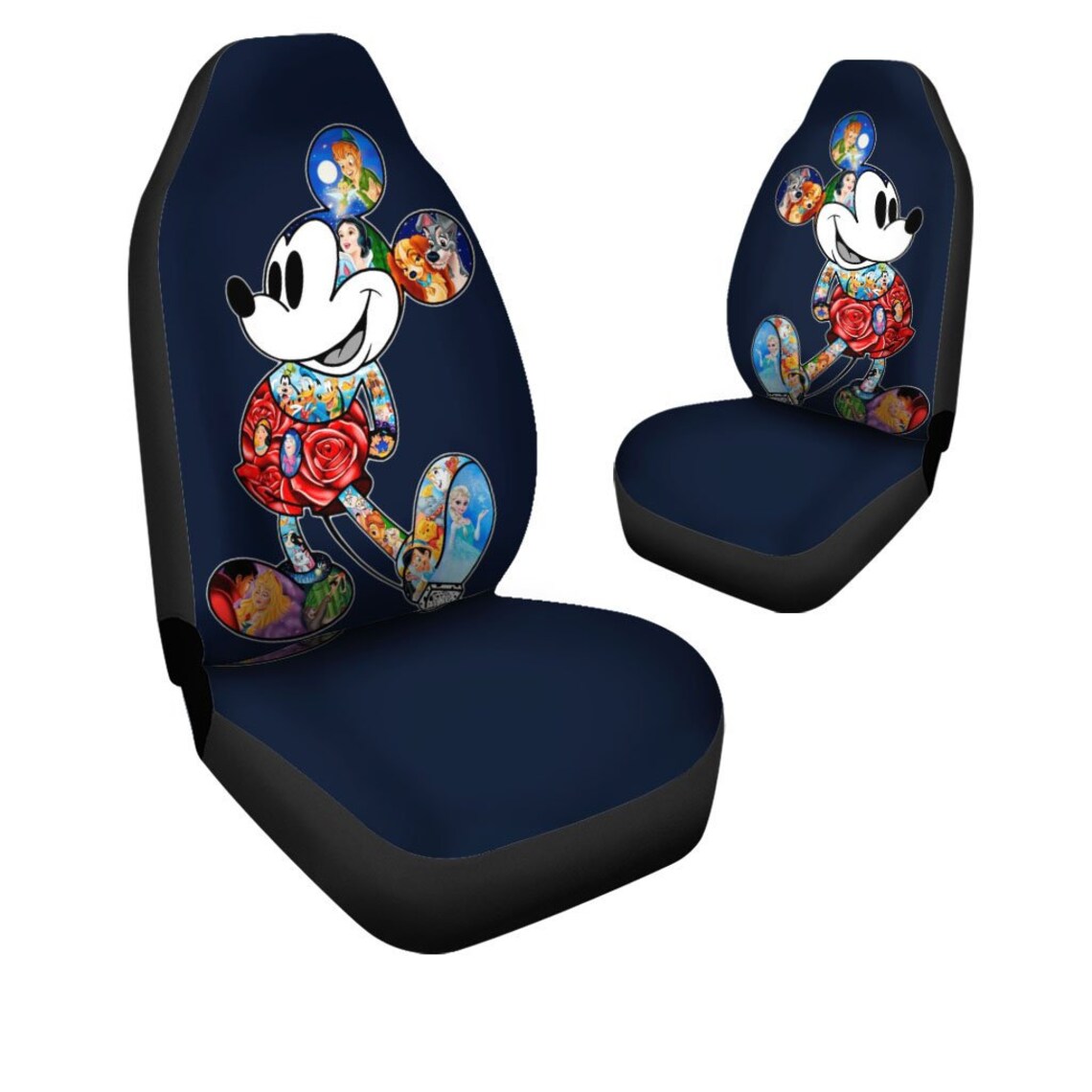 Disney Princess Mickey Car Seat Covers Seat Covers Pair 2 Etsy