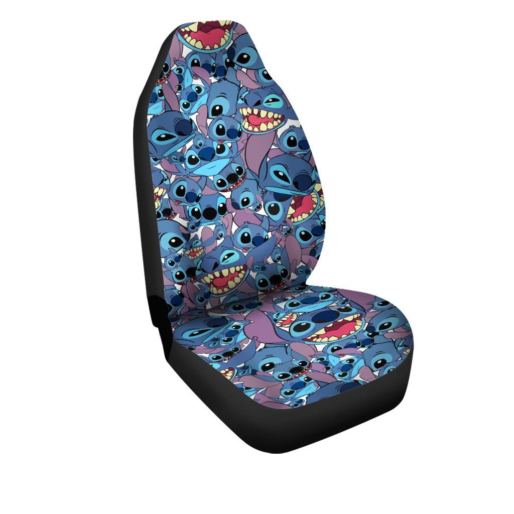 Disney Stitch Car Seat Covers Seat Covers Pair 2 Front Car Etsy