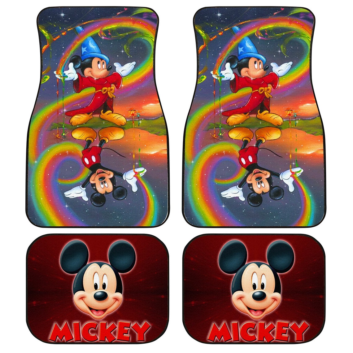 Disney Mickey Mouse 4pcs Car Floor Mats Front and Back Disney Etsy