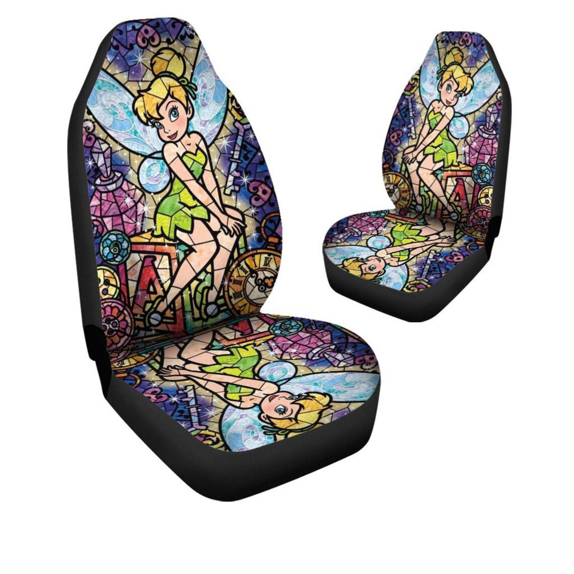 Disney Tinker Bell Car Seat Covers Seat Covers Pair 2 Front Etsy