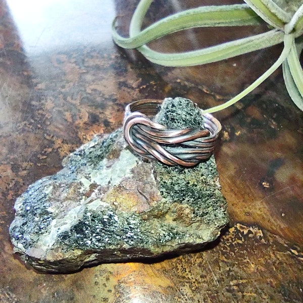 Unisex ring in blackened copper size 10 1/2